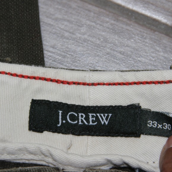 J Crew Chino Pants Mens 33x30 Olive Green Cotton Straight Leg Workwear - Picture 6 of 8